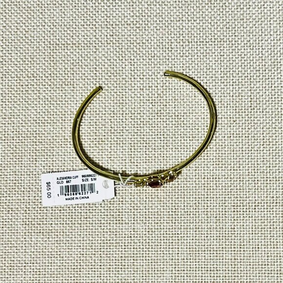 Kendra Scott Alexandria Gold Cuff Bracelet with Red and Pink Mix NWT - Picture 5 of 5